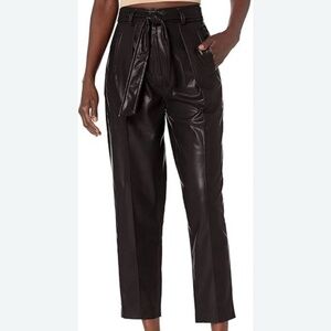 Aritzia Wilfred faux leather cropped pants with tie belt pleated size 2 women’s